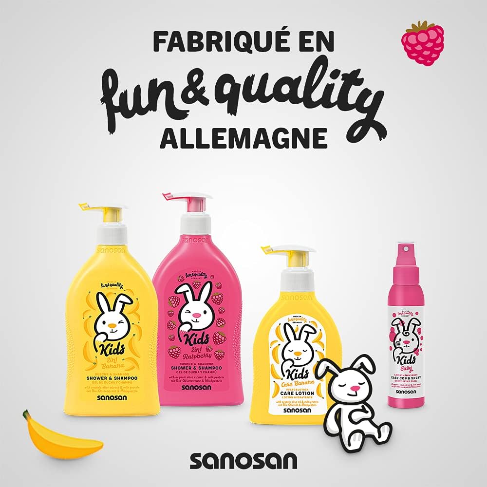 Sanosan - Spray démêlant enfants 125ml - Olive bio et protéines de lait, sans rinçage (x6)