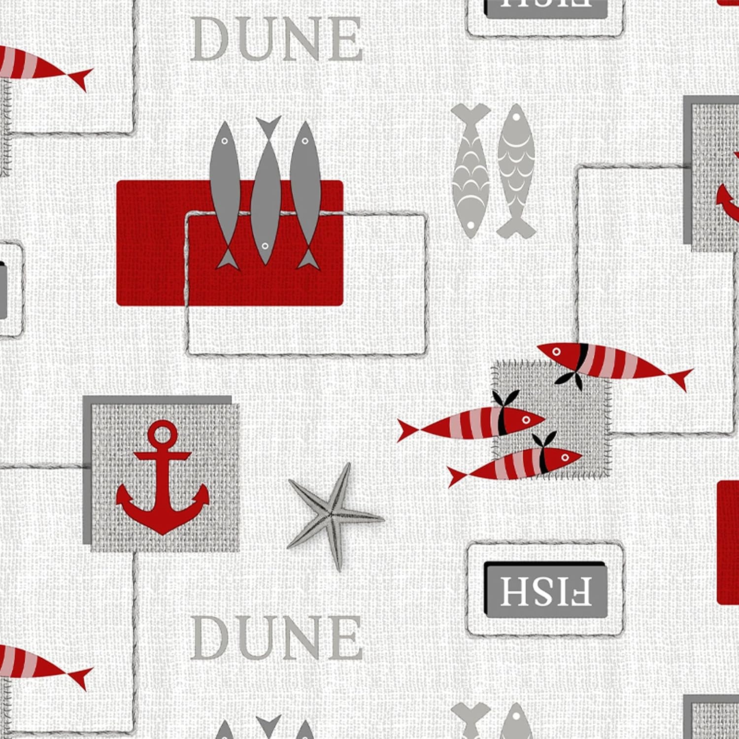 Nappe en toile cirée - rectangulaire/ronde 140 cm - anti-taches, imperméable, facile d'entretien - Sea Rouge