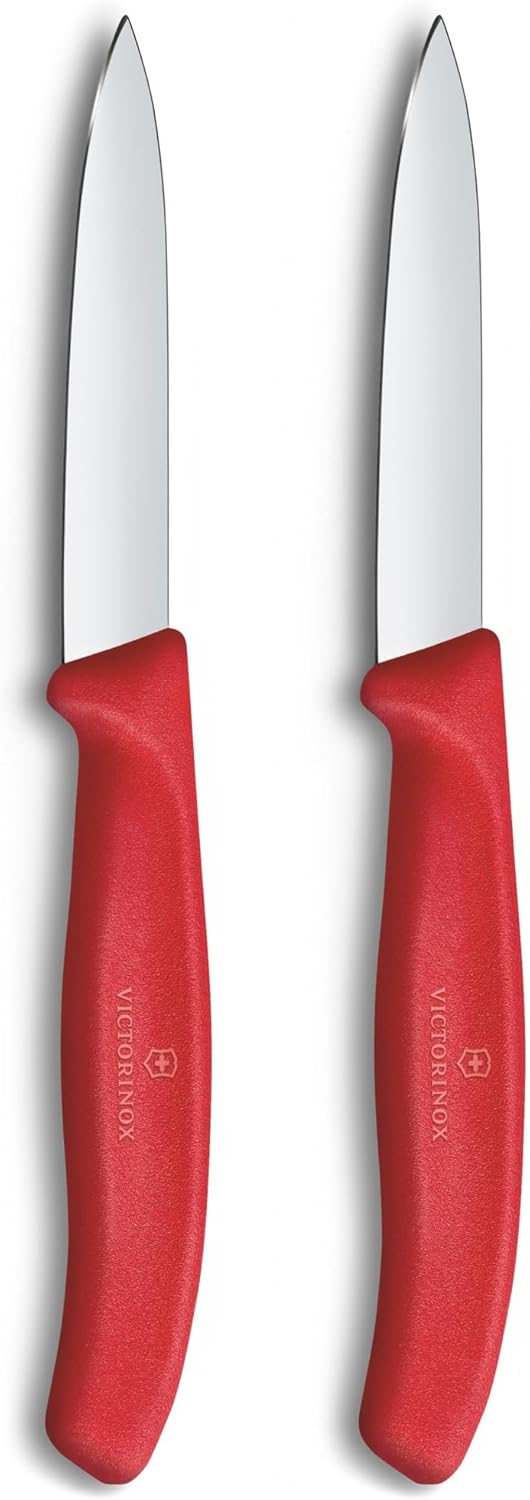 Victorinox - Swiss Classic - 8 cm - Set 2 couteaux éplucheurs inox rouges