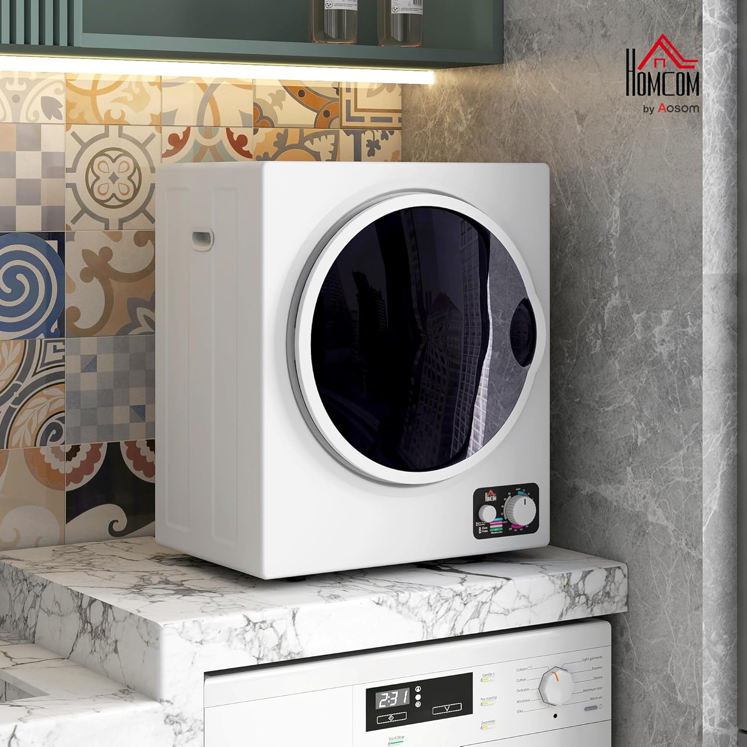 HOMCOM - sèche-linge portable 2,5kg - 850W, 4 modes, mural