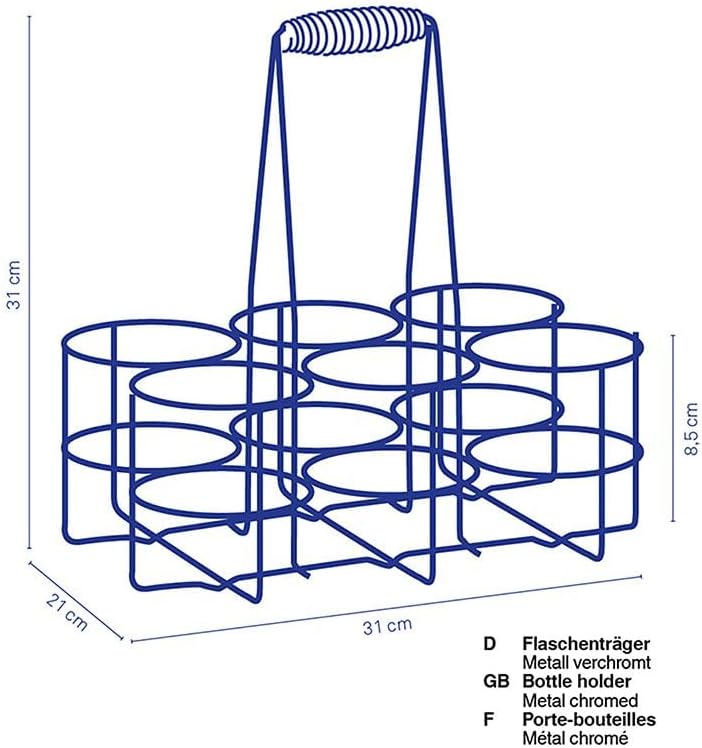Kela - Loop porte-bouteille métal argent - 31x31x21 cm - design élégant 49880