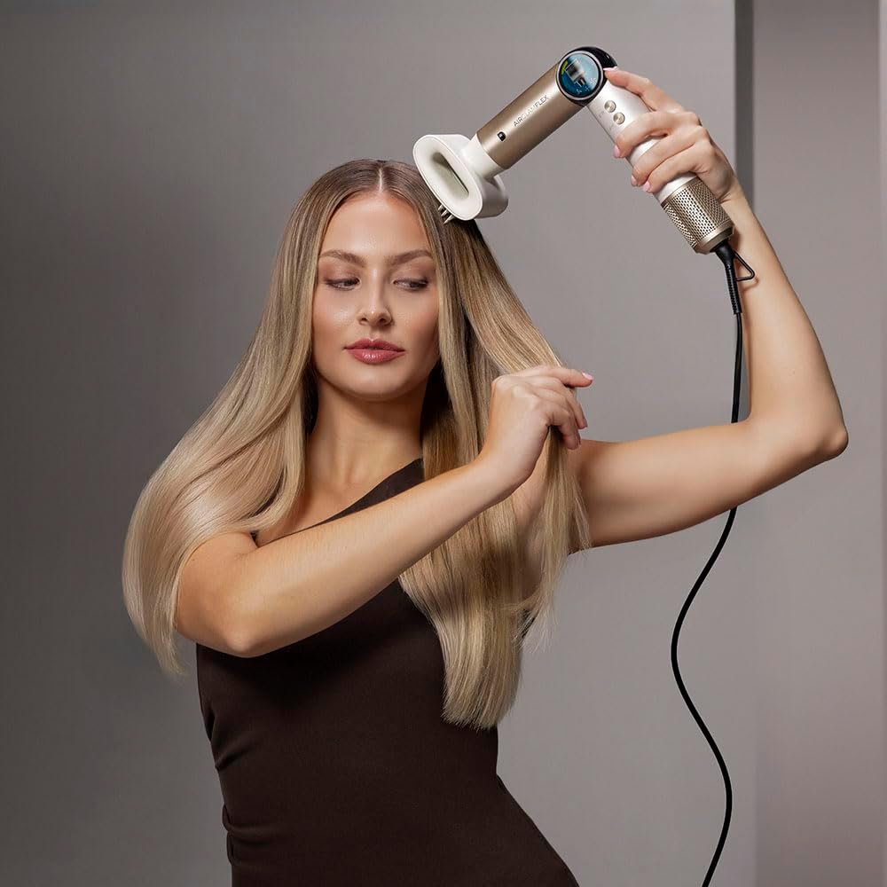Cecotec - AirGlam 14in1 Flex - styler 1400W, écran, Coanda, céramique, kératine