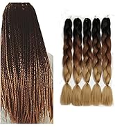 ShowJarlly Tresse Cheveux, 24inch Kanekalon meches pour tresses africaine Ombre Jumbo,5Pack Rajou...