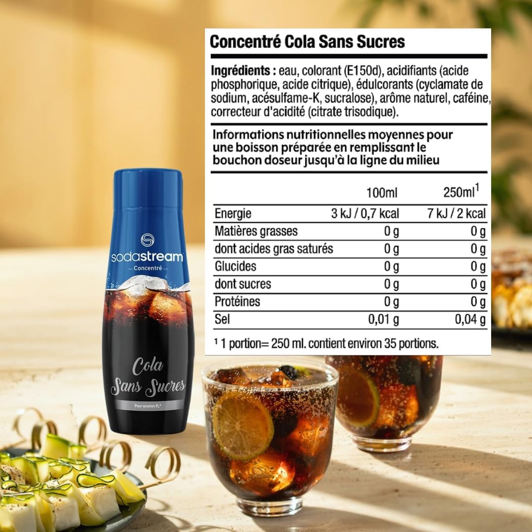 SodaStream - concentré cola sans sucres - 440ml - prépare 9L de soda