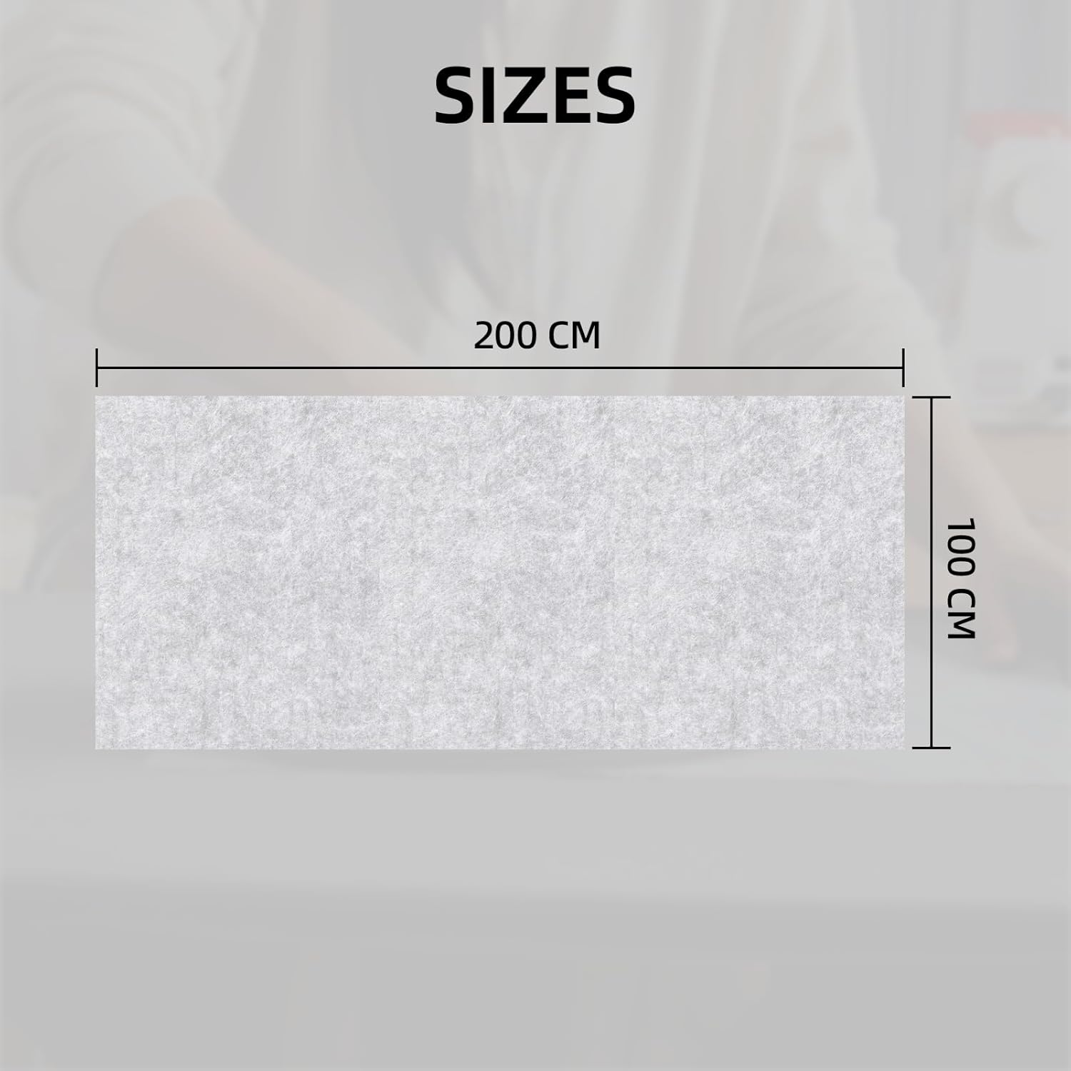 Entoilage thermocollant - blanc - 100x200 cm - non tissé, découpable