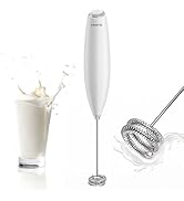 VINATO Mousseur à lait électrique, Mousseur à lait à piles avec Fouet en Acier Inoxydable, Mini-m...