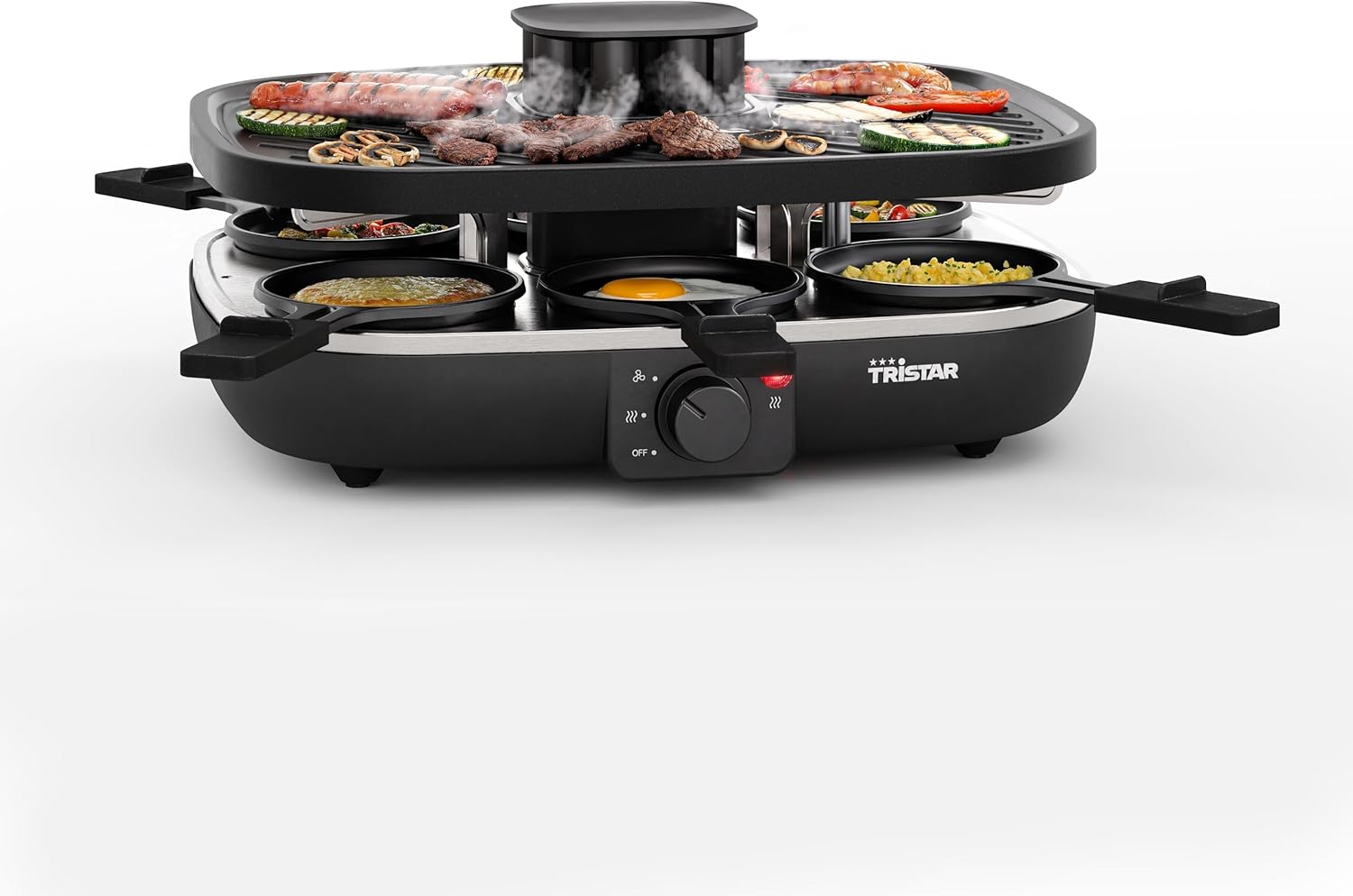Tristar - Raclette 6 personnes - 1100W, filtration air, sans odeurs, antiadhésif, RA-2760