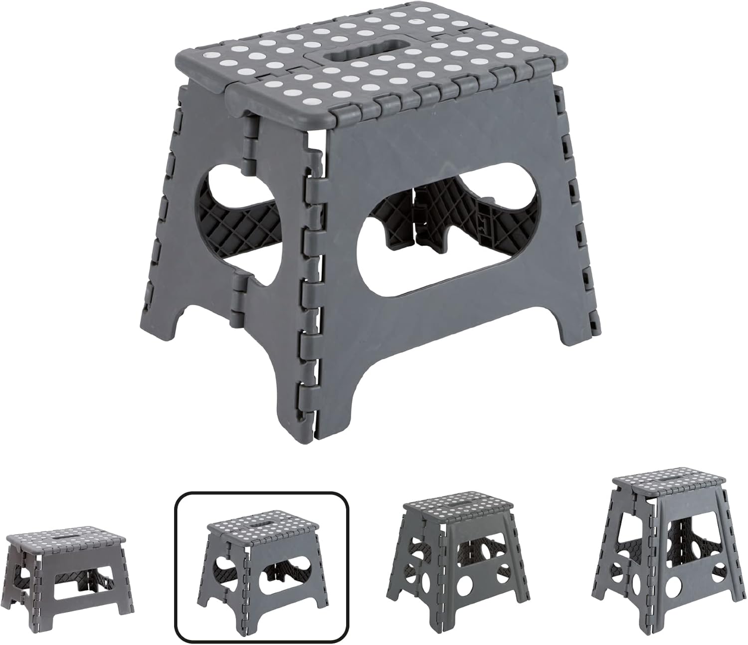 Arregui - tabouret pliant multiusage, marchepied 27 cm, gris TB-027-G