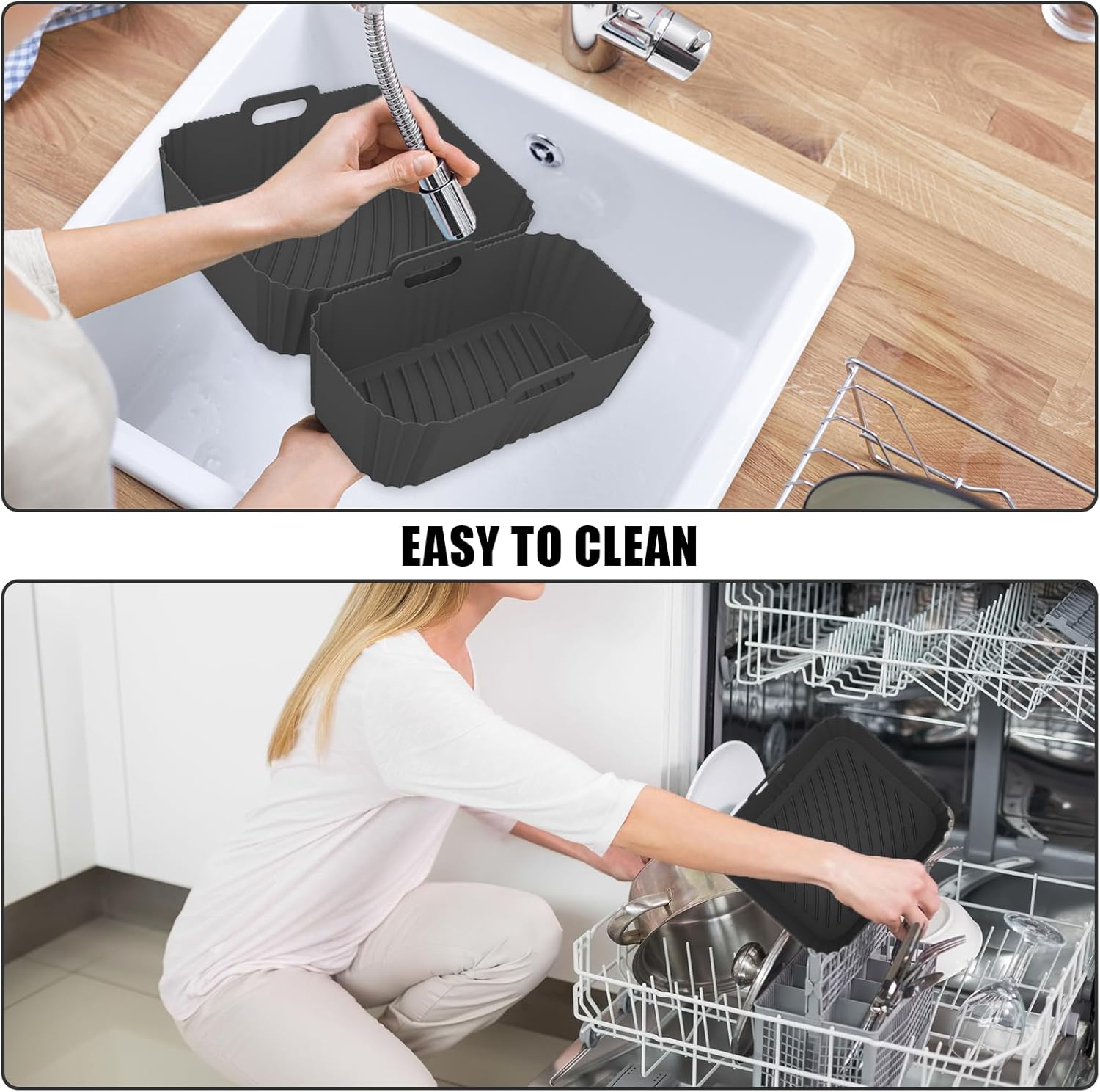 Moule silicone air fryer compatible Moulinex série EZ9018, 5,2/3,1L, réutilisable, accessoires friteuse EZ9018