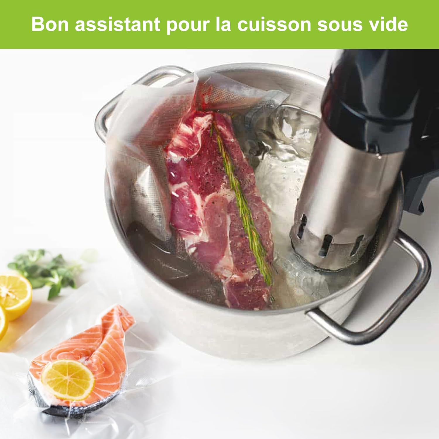 Bonsenkitchen - sacs sous vide 2 rouleaux 30x600cm, sans BPA, VB3216