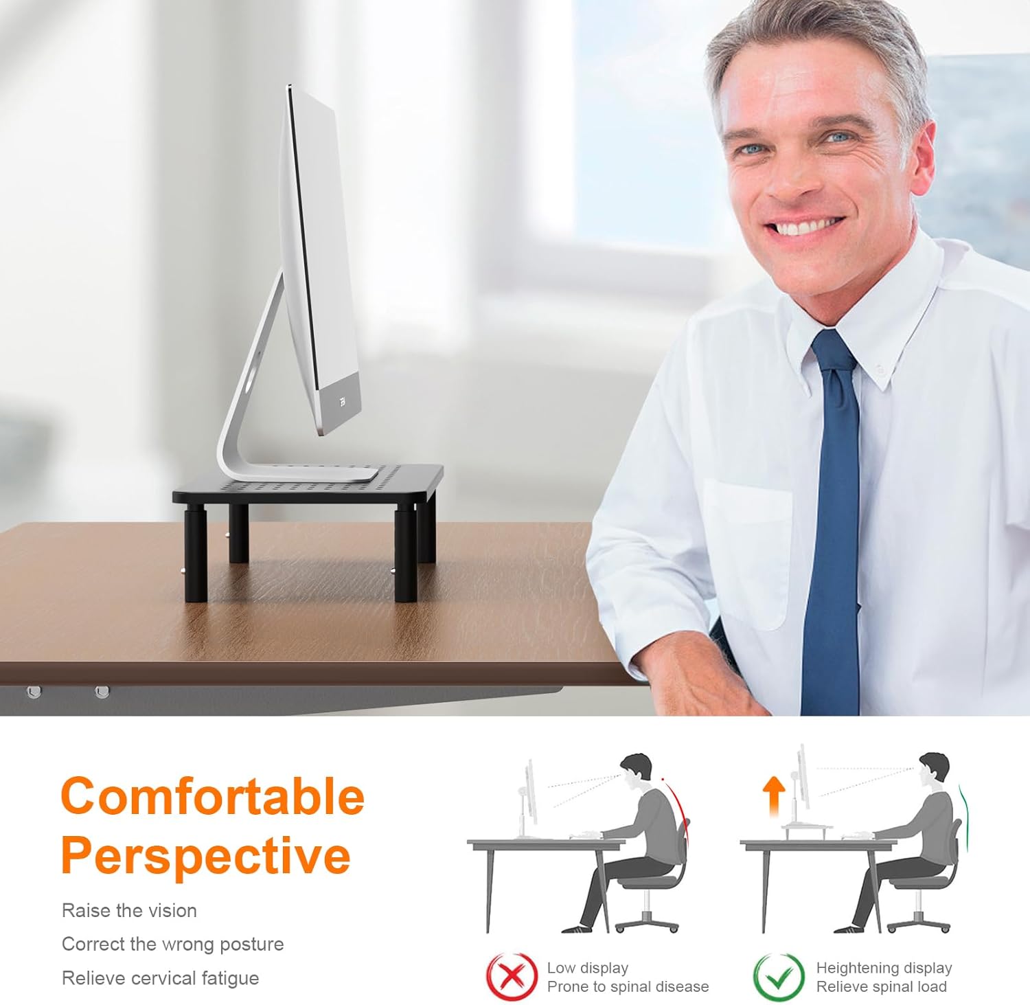 GRIFEMA - support moniteur réglable hauteur, 20kg, noir - GB1051