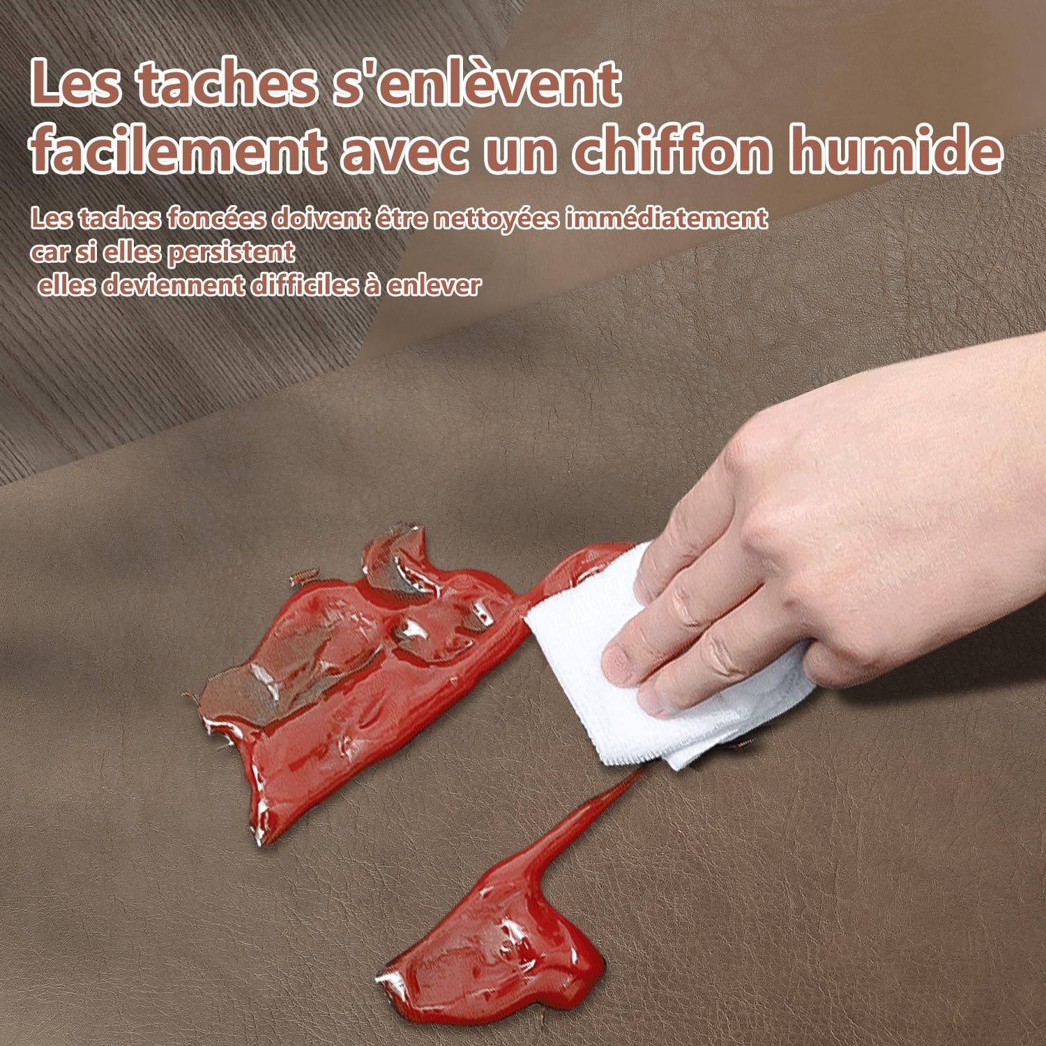 Set de table - lot de 4 en cuir PU - 43x30cm - lavables et antidérapants