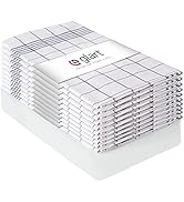 Glart Lot de 10 serviettes en coton à carreaux Bleu à carreaux Taille unique