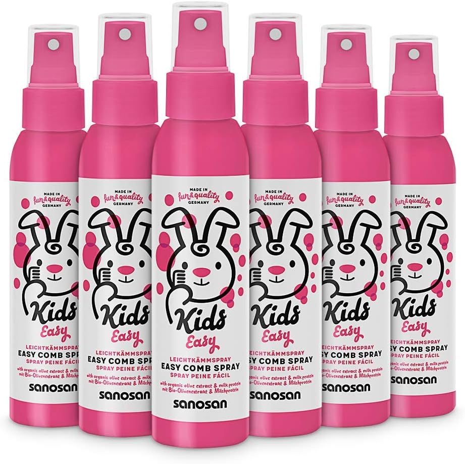 Sanosan - Spray démêlant enfants 125ml - Olive bio et protéines de lait, sans rinçage (x6)
