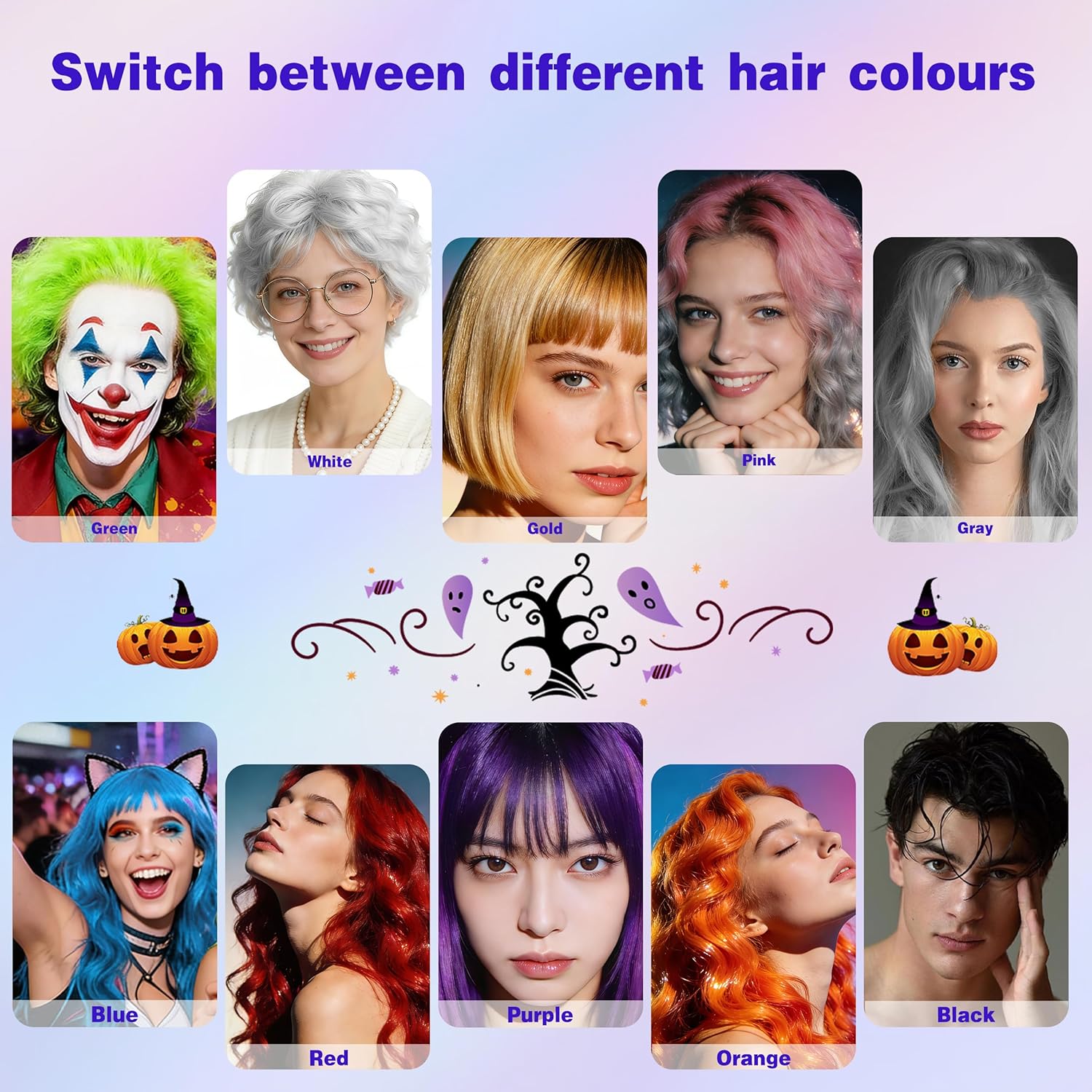 Spray coloration capillaire temporaire - violet - usage unique - lavable