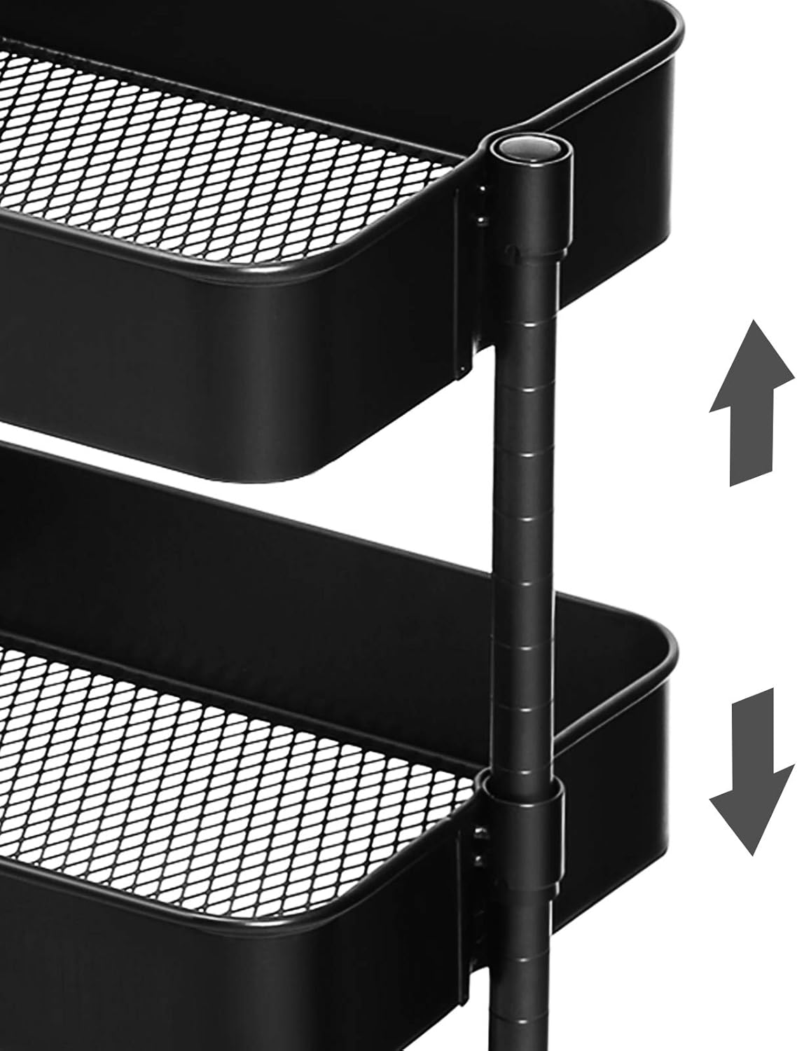 SONGMICS - chariot 3 niveaux, 43x35x73,5 cm, tablette réglable, 6955880309108