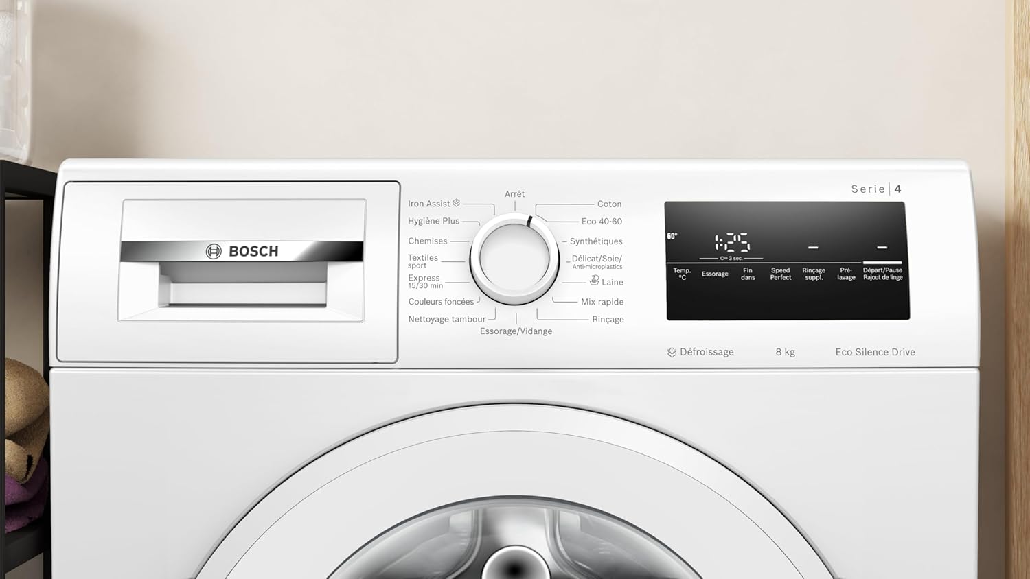 Bosch - Série 4 - 8 kg, 1400 tr/min, hublot - lavage efficace - WAN2827UFR