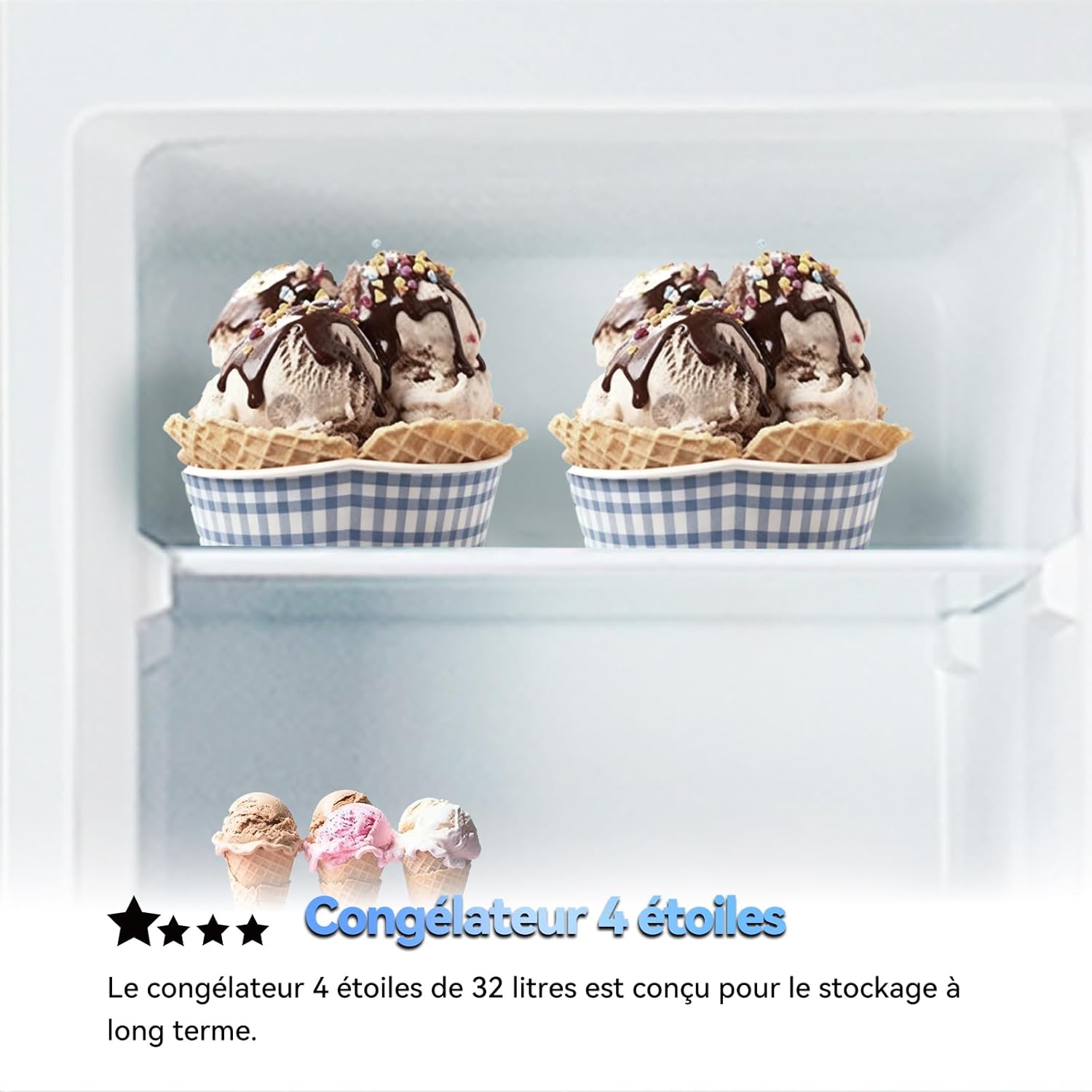 Magictec - Frigo vintage série - 120L, Low Frost, LED, rouge