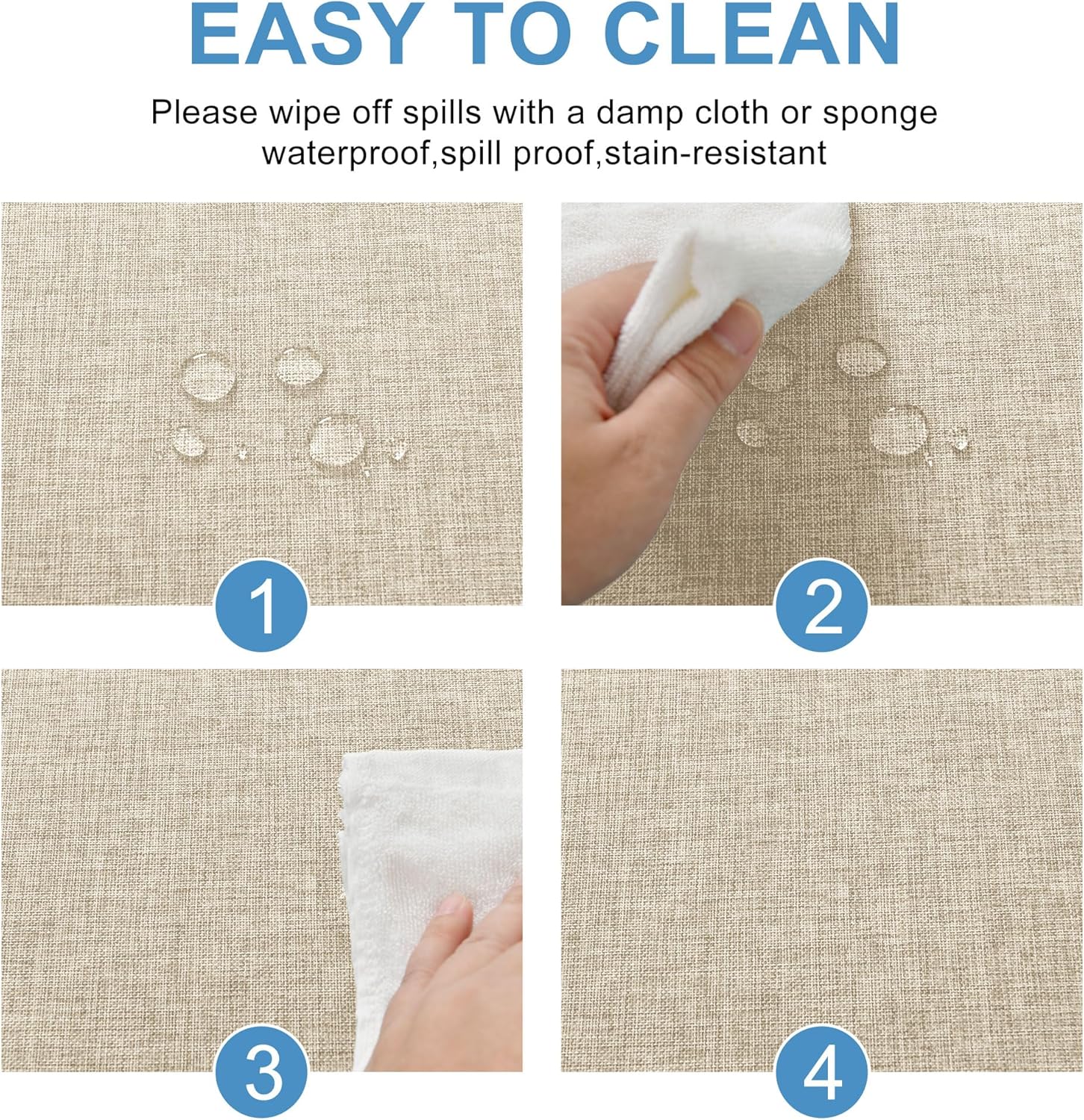 DWCN - nappe aspect lin - 110x140 cm - lavable, imperméable, anti-tache DWCN