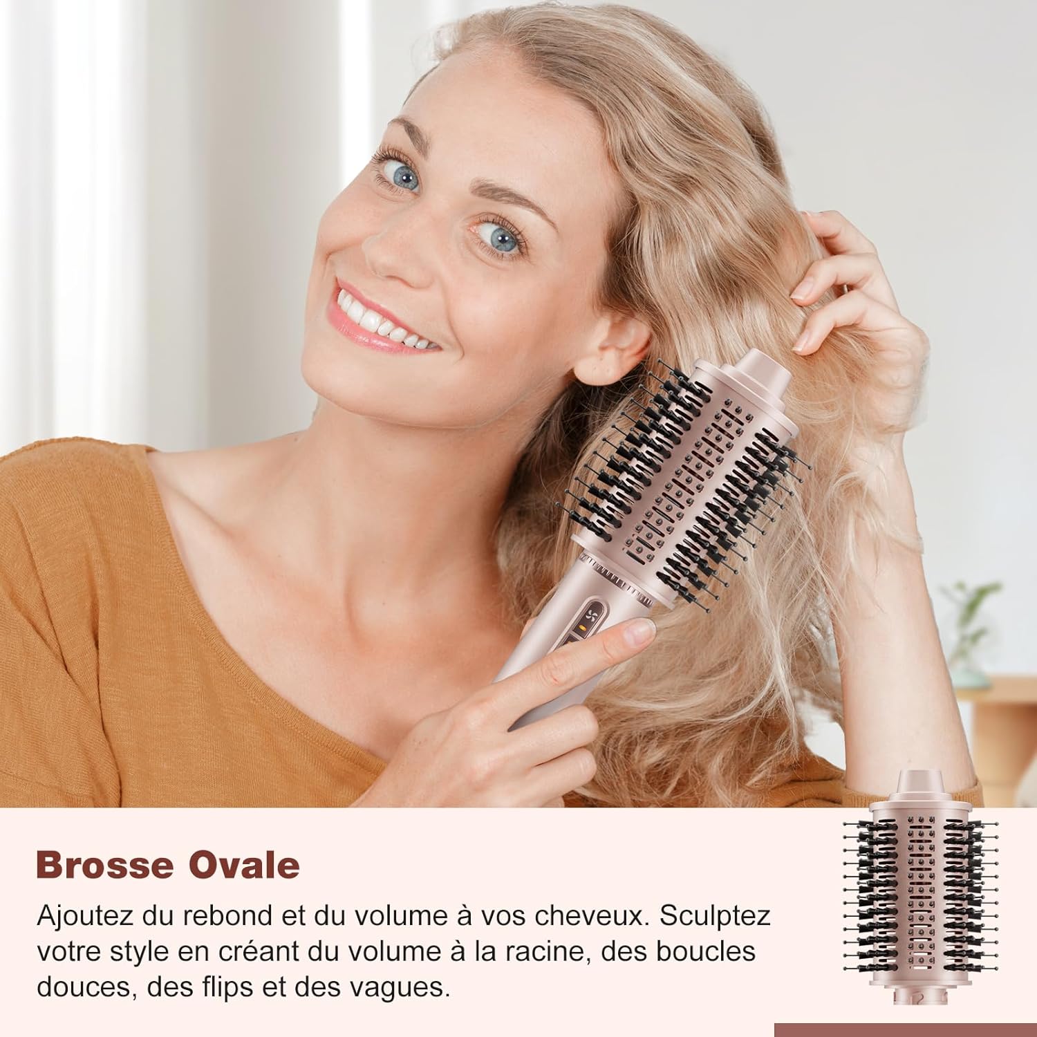 7MAGIC - Air Styler multifonction 7 en 1 - sèche, lisse, boucle, ions, avec boîte de voyage