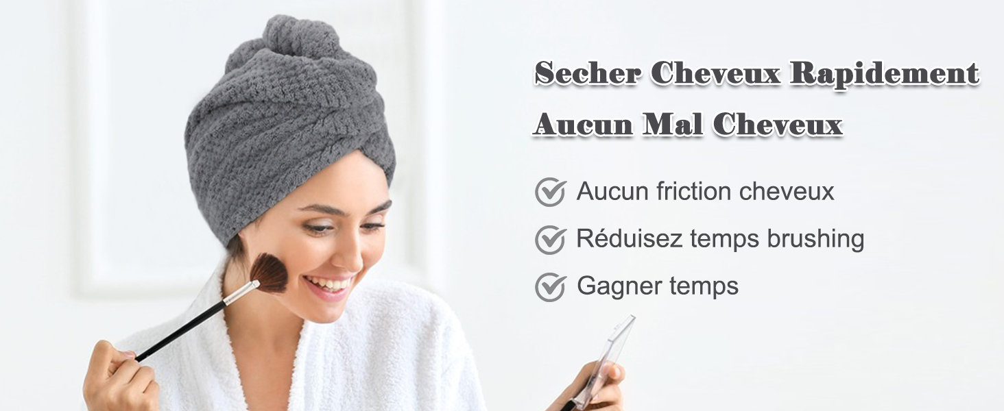 Soft Anti Frizz Head Super Absorbent Quick Drying Curly Hair Towel for Women