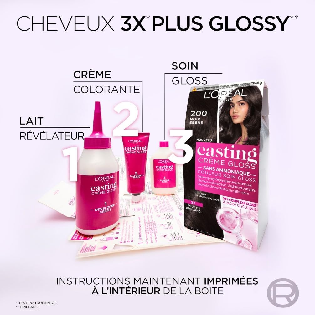 L'Oréal Paris - Casting Crème Gloss - soin sans ammoniaque, Noir Profond