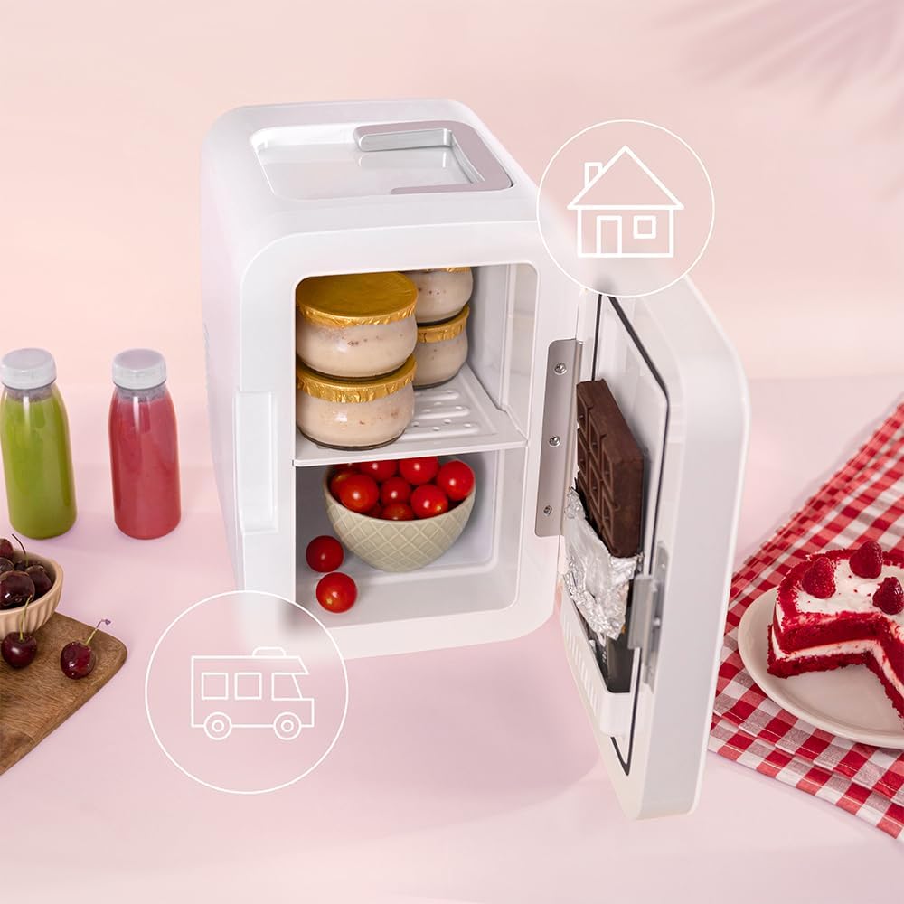 Cecotec - Mini frigo Bolero MiniColing 10L - chaud/froid, 12-220V, Bahamas Pink