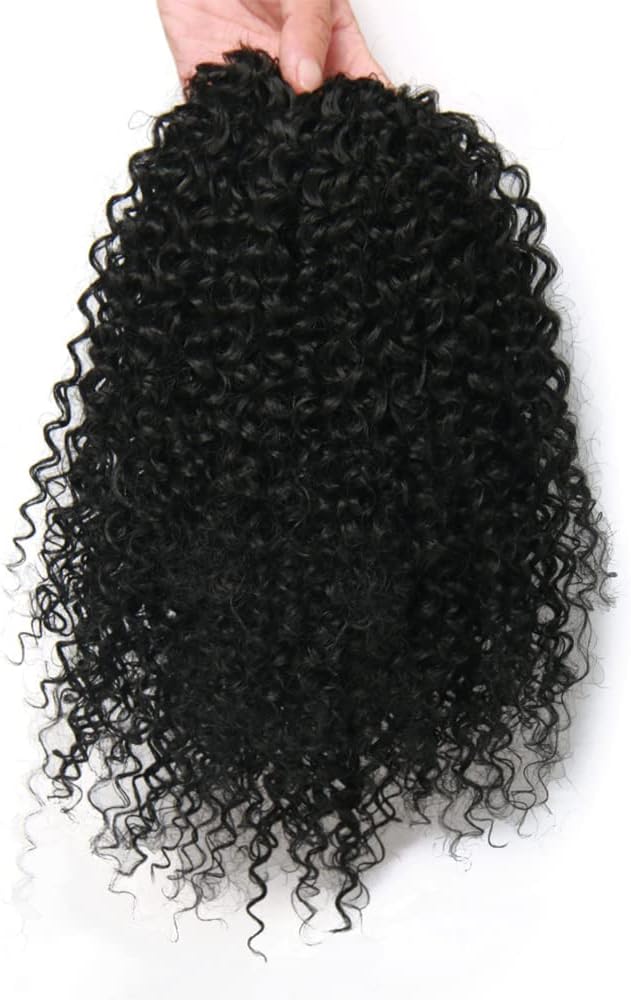 Extension queue de cheval afro-américaine, bouclée 12 pouces, cheveux courts, 1B#