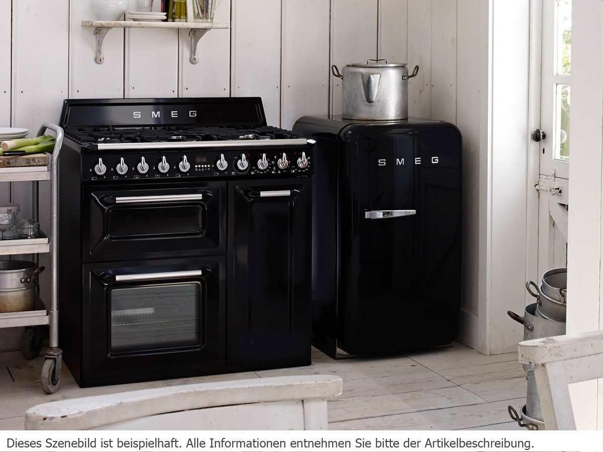 Smeg - TR93BLD - Cuisinière 90cm - 3 fours, gaz, noir, commandes frontales