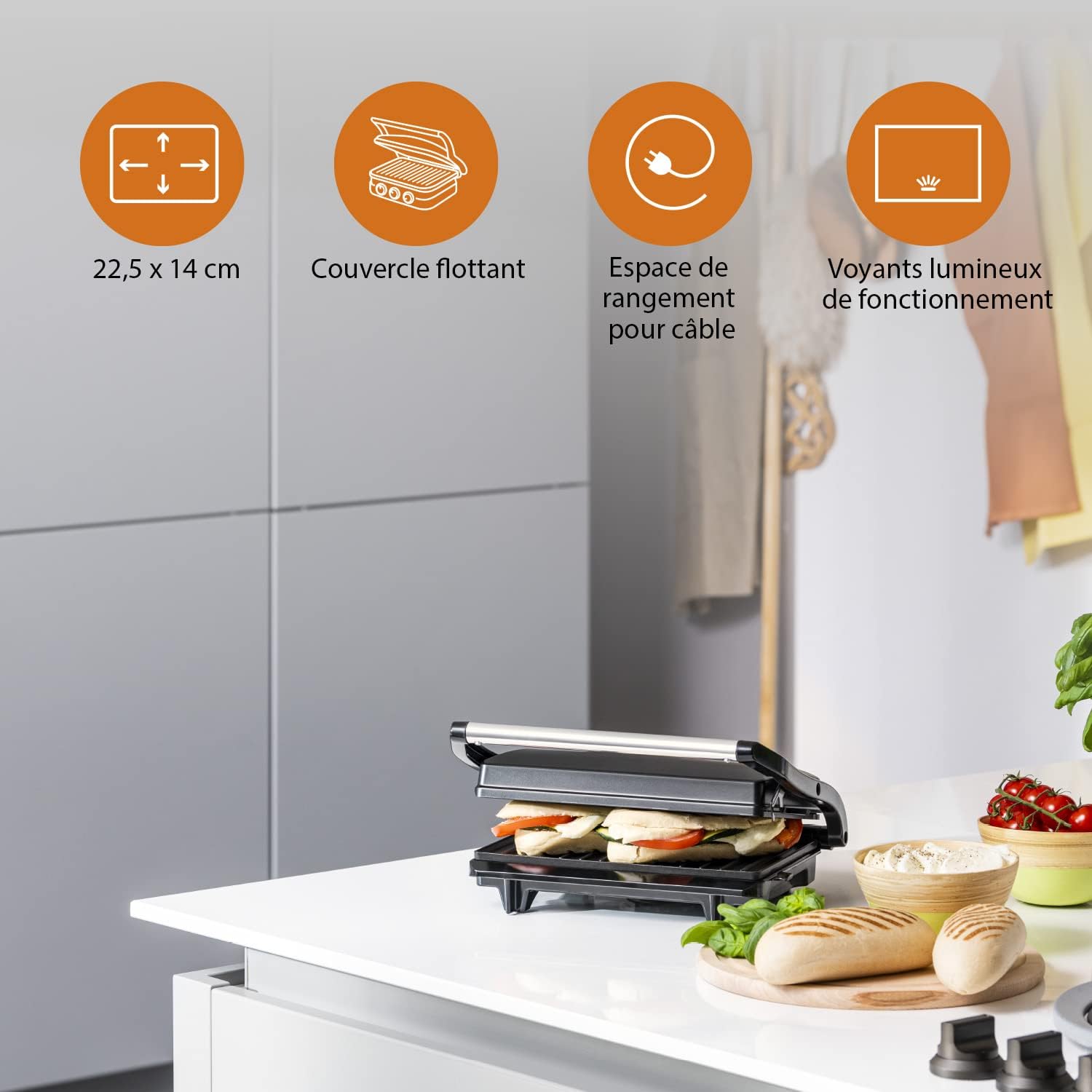 Tristar - GR-2650 grille-viande - 22,5x14 cm - 700W, GR-2650