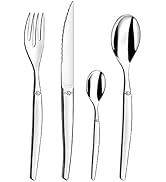 LOU LAGUIOLE - Ménagère 24 couverts de table pour 4 personnes - Jet - Acier inoxydable 18/0, Fini...
