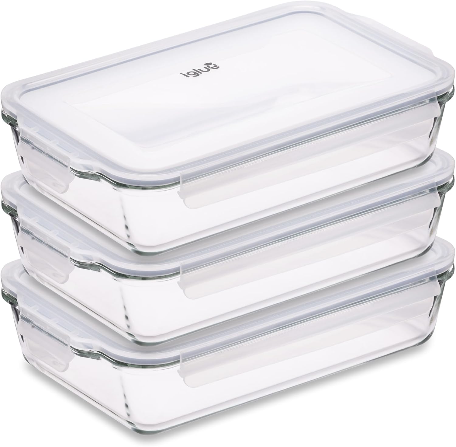 Igluu - Plat à lasagnes borosilicate 2,2L - lot de 3 - hermétique