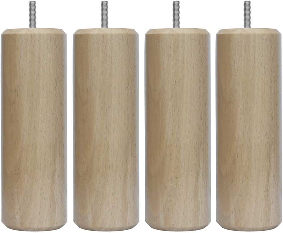 Margot - Caméléon - pieds de lit bois vernis 15 cm, lot de 4 - 3700527816166