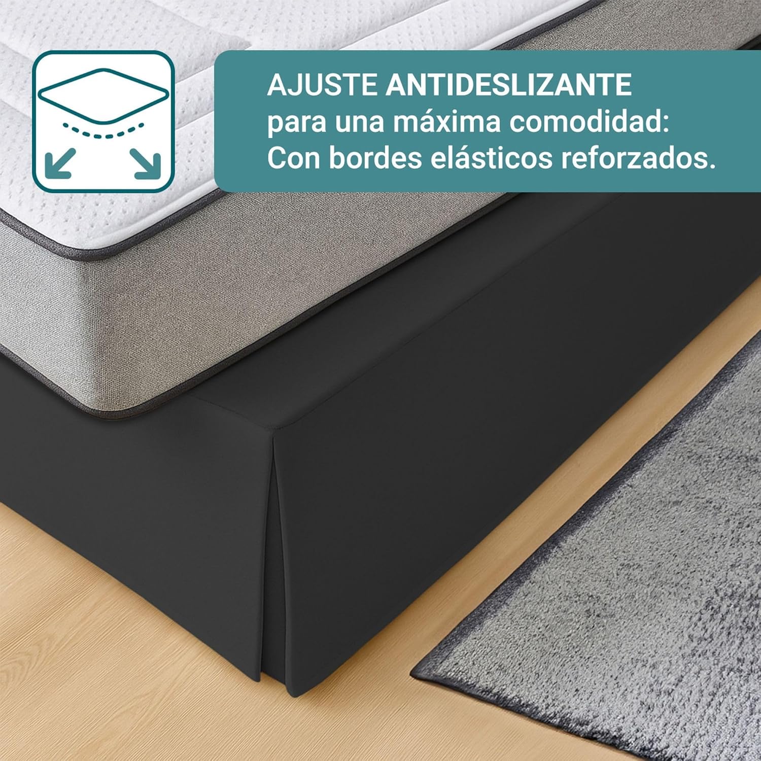 Couvre canapé lit 140 cm - housse noire, 140x190/200 cm, antidérapant, respirant, fabrication Espagne