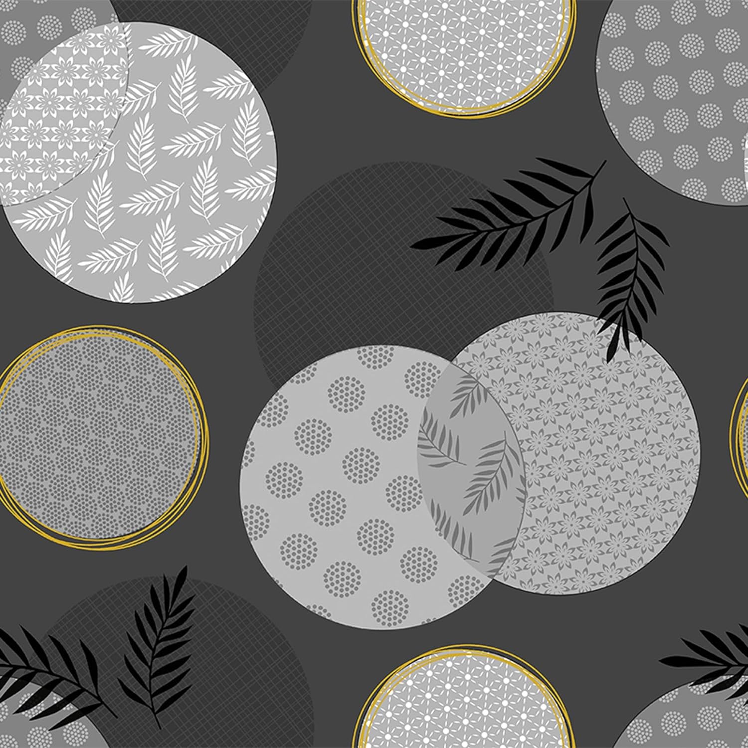 Nappe en toile cirée - Lens Noir - 300x140 cm - Anti-taches, imperméable, facile d'entretien