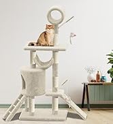 VOUNOT Arbre à chat stable Arbre à chat Arbre d'escalade pour chats, avec plateformes, grotte, corde en sisal, 115...