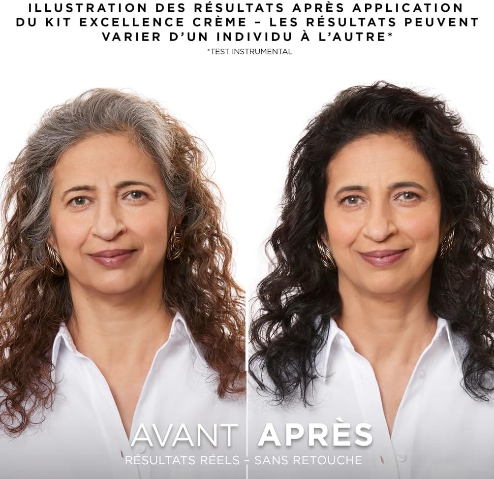 L'Oréal Paris - Excellence Crème - coloration permanente - couvre 100% cheveux blancs, soin triple, nuance 6.41