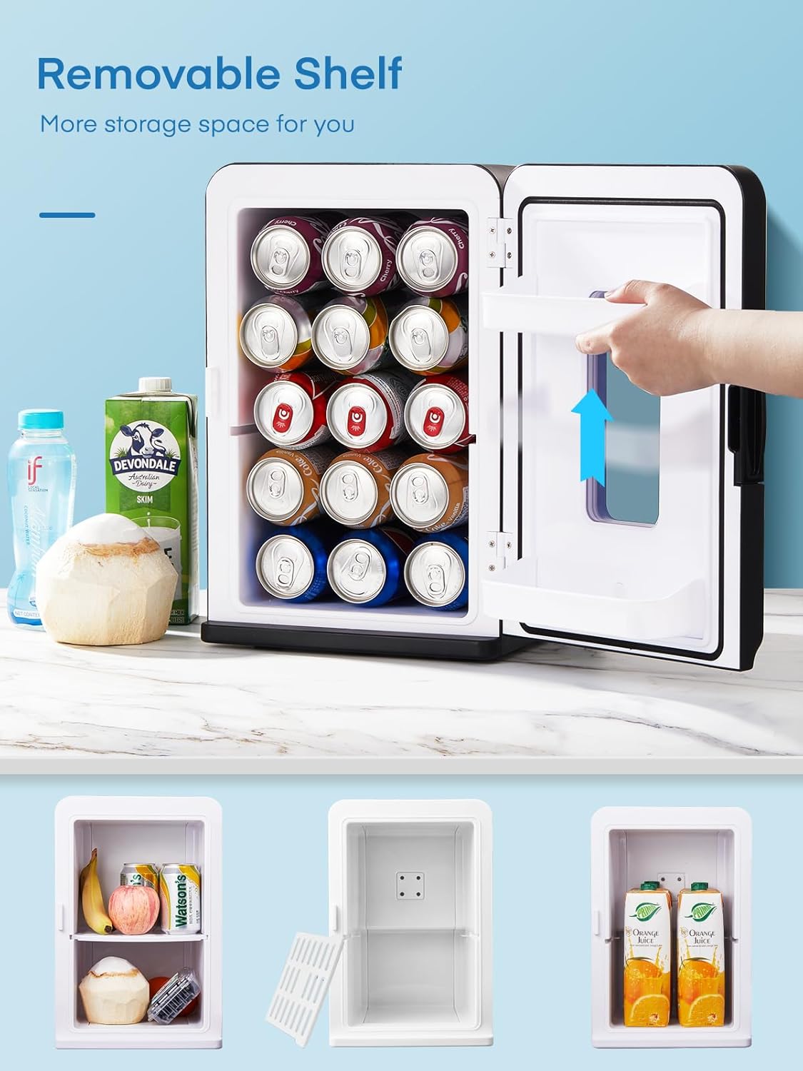 NORTHCLAN - Mini frigo 15L - chambre/voiture - chaud/froid, ECO mode