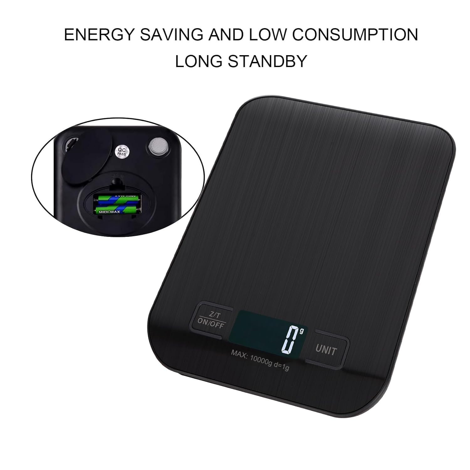 Balance de cuisine - numérique 10kg - écran LCD, tare, précision 1g