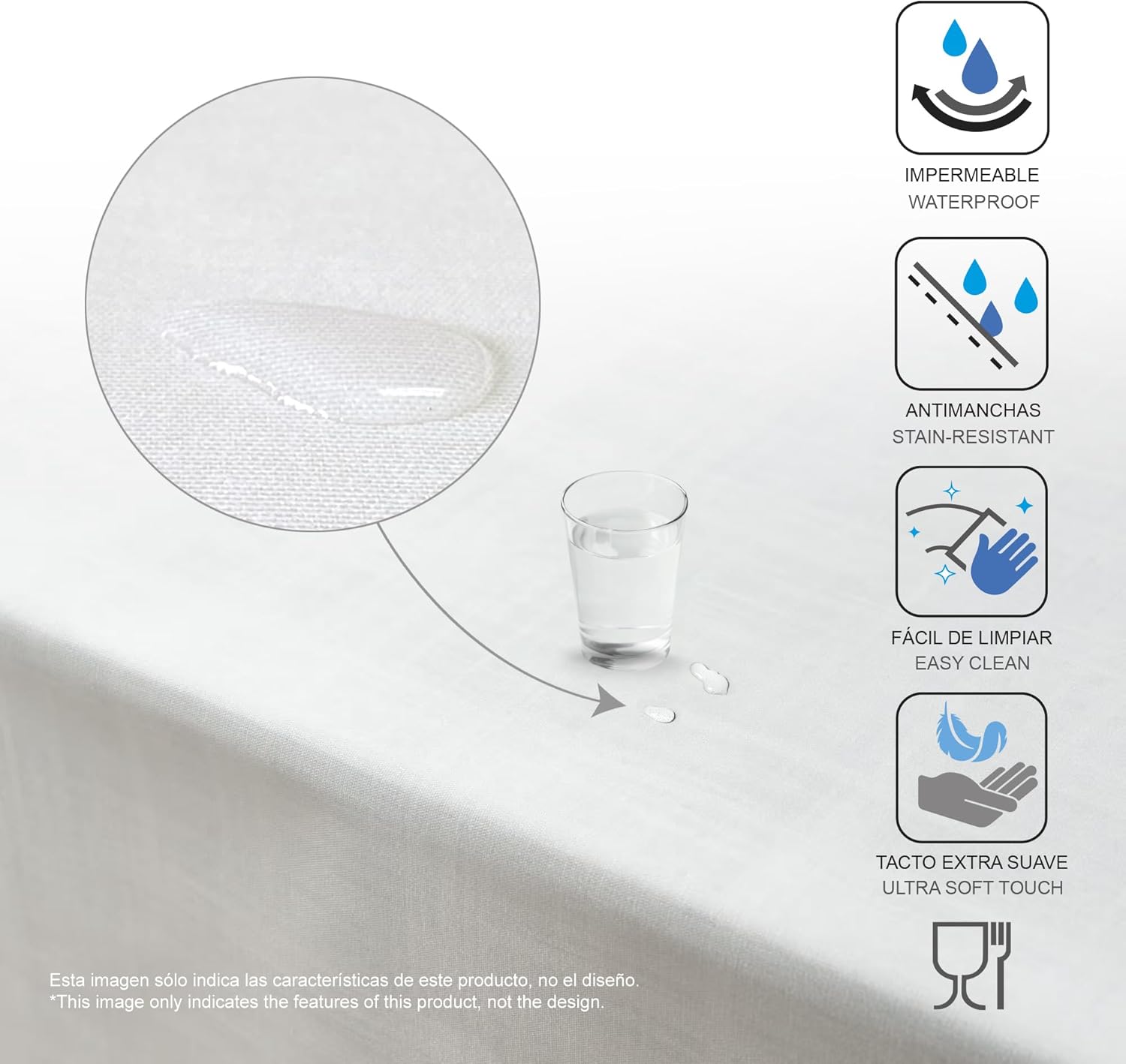 Nappe en toile cirée - rectangulaire 250x140 cm - anti-taches, imperméable, facile à entretenir, style Provence