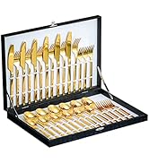 Velaze Lot de 30 couverts de table pour 6 personnes, en acier inoxydable 18/10, couverts service...