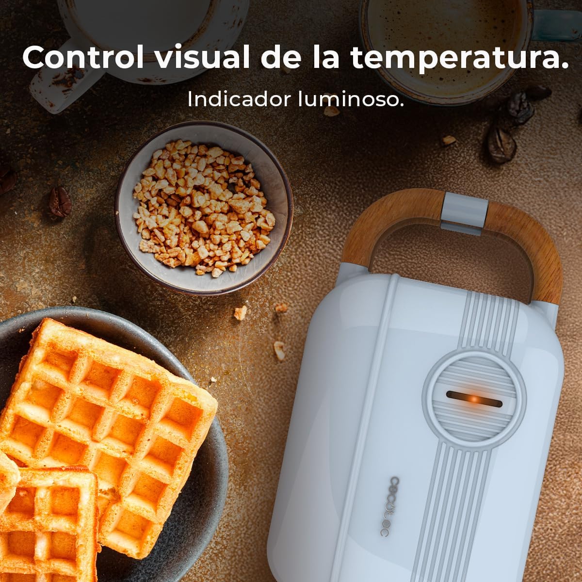 Cecotec - Rock'nToast Retro One - 700W, 3 plaques, base antidérapante