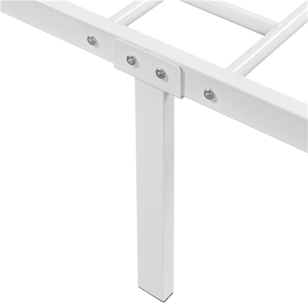 Yaheetech - lit simple métal - 90x190 cm - cadre blanc, compact spaces