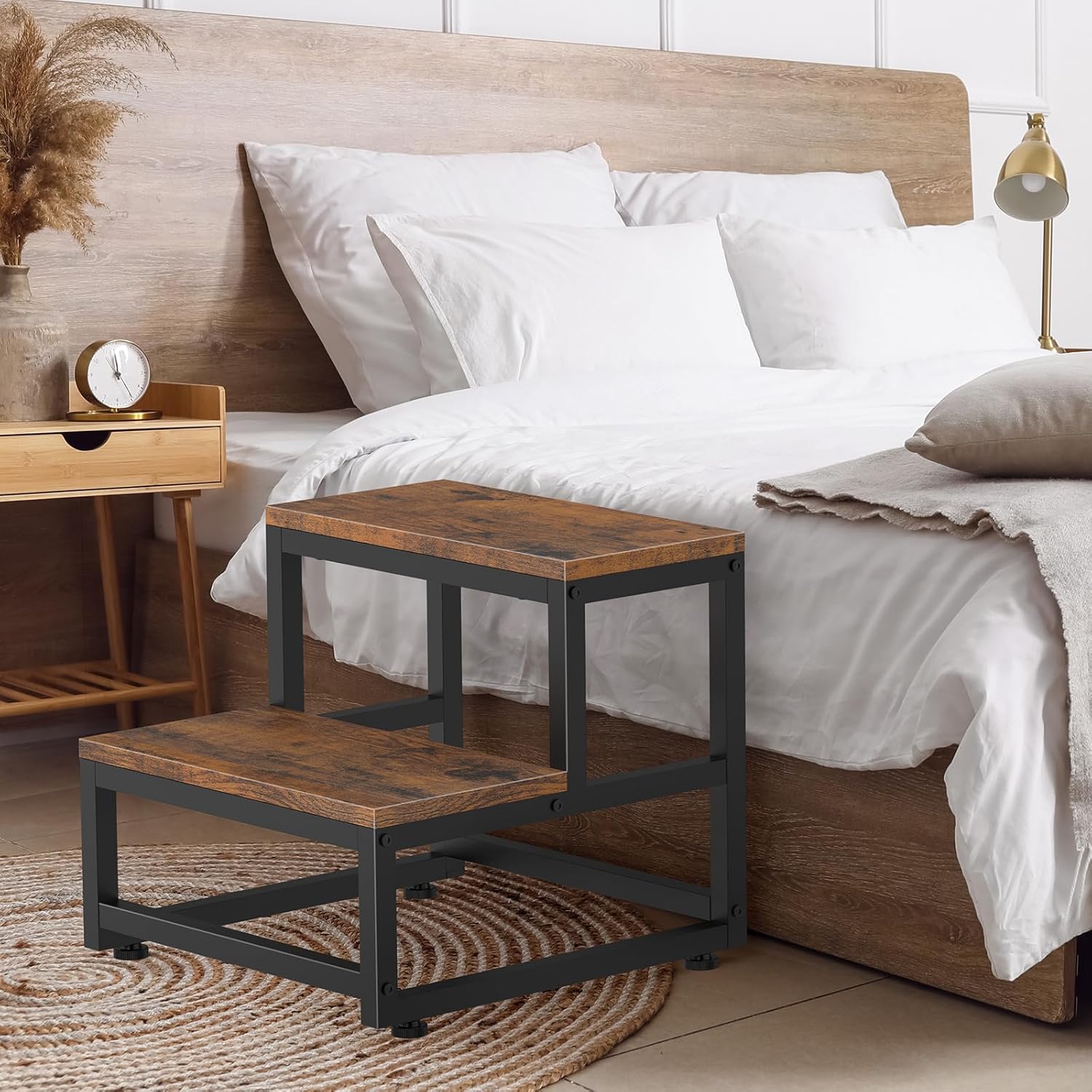 LIANTRAL - marchepied adulte/enfant 2 niveaux, acier/bois, charge 200kg