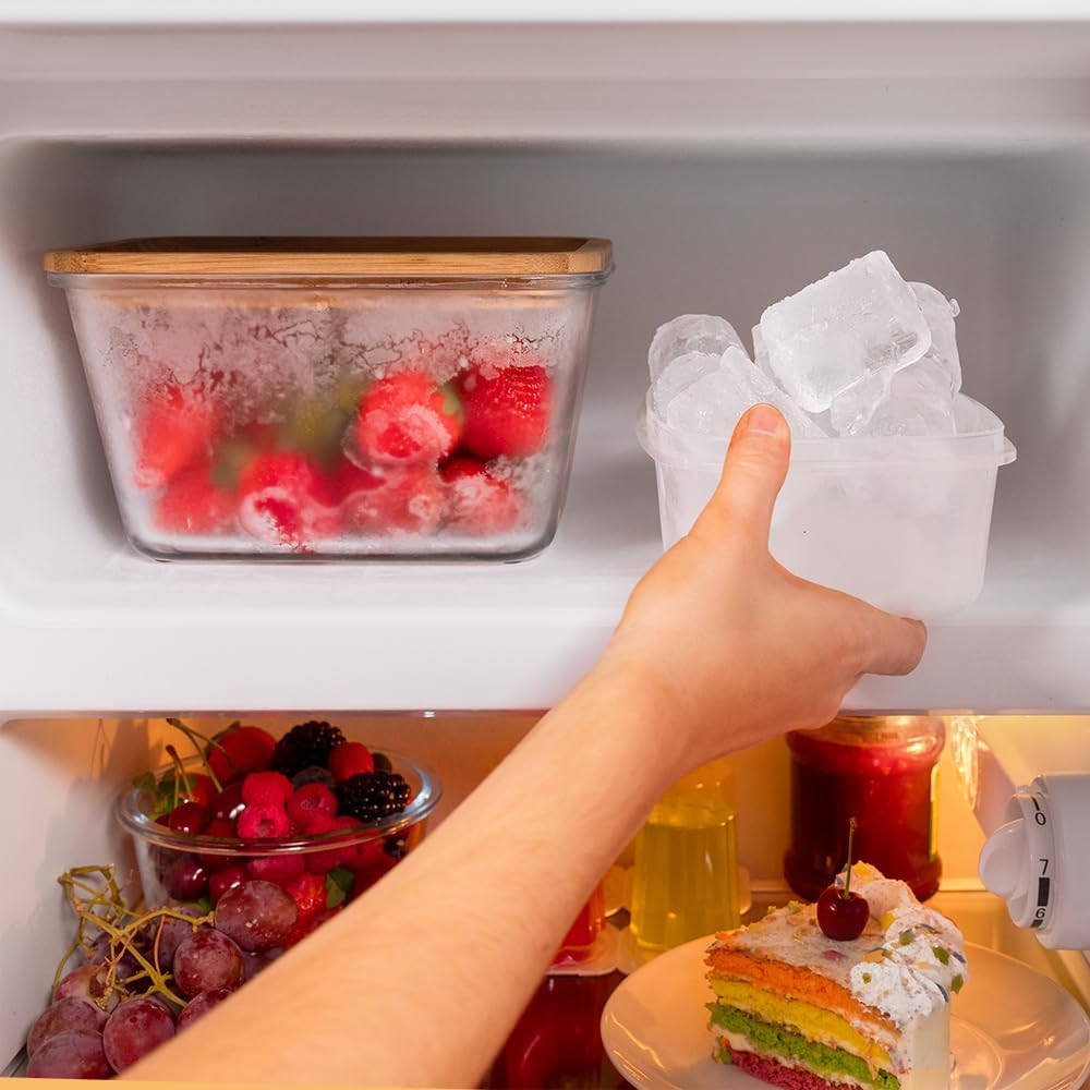 Cecotec - Bolero CoolMarket TT Origin - 110L - mini frigo rétro vert, éclairage LED, poignée chromée, ICEBOX, classe E, 