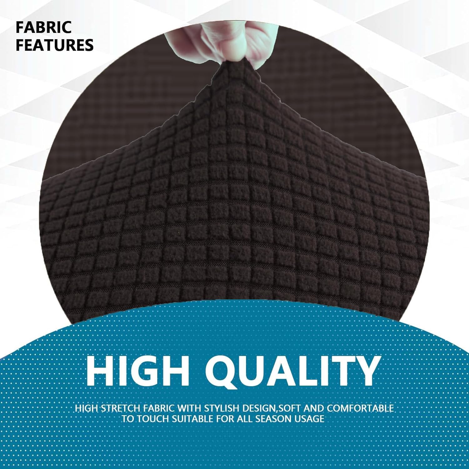 Housse canapé 2 places - extensible, lavable, antidérapante, café