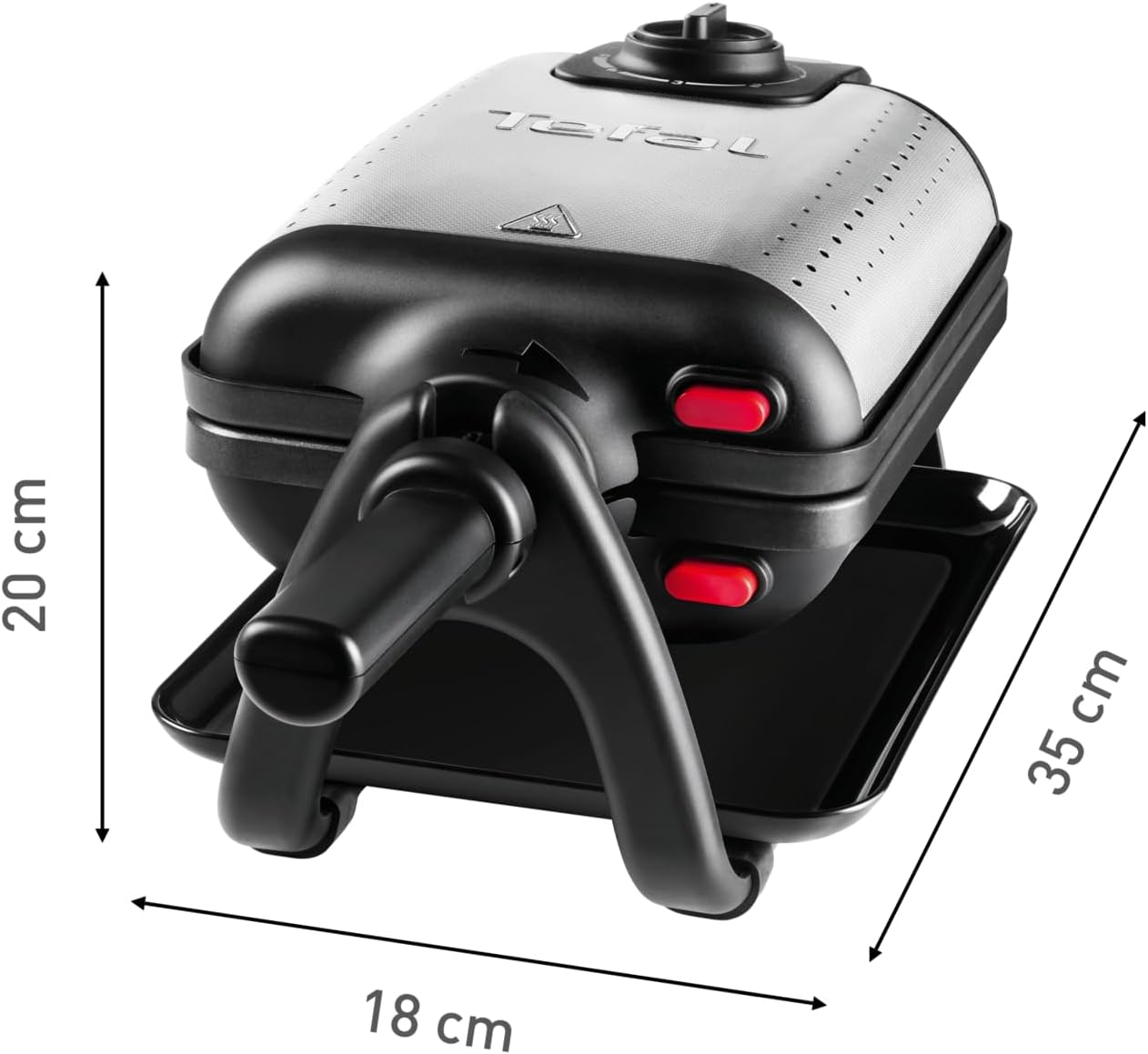 Tefal - King Size Gaufrier, 1200W, poignée rotative, nettoyage facile, WM756D12