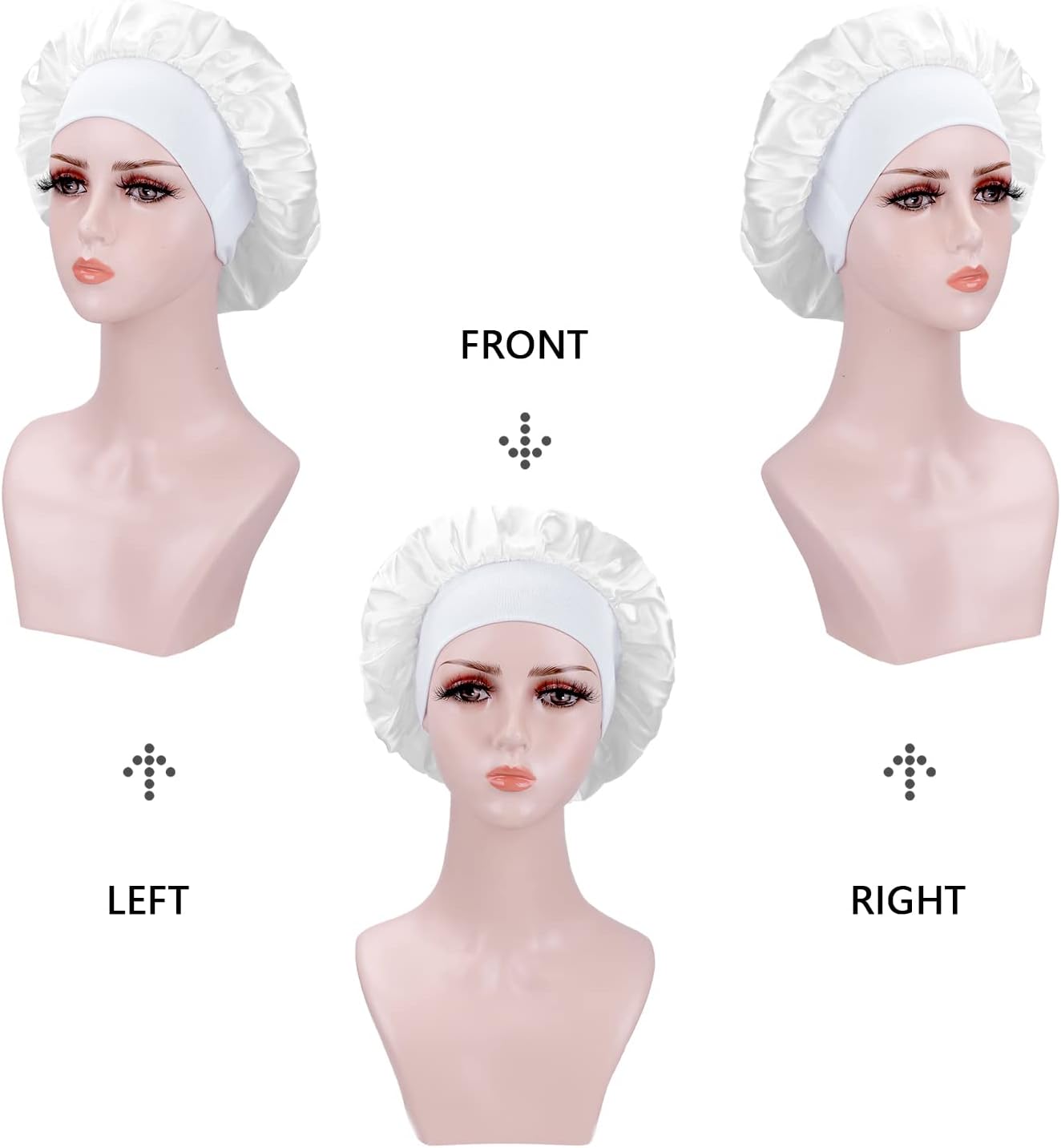 Bonnet satin femme - lot de 2 - taille unique - soie, protection nuit