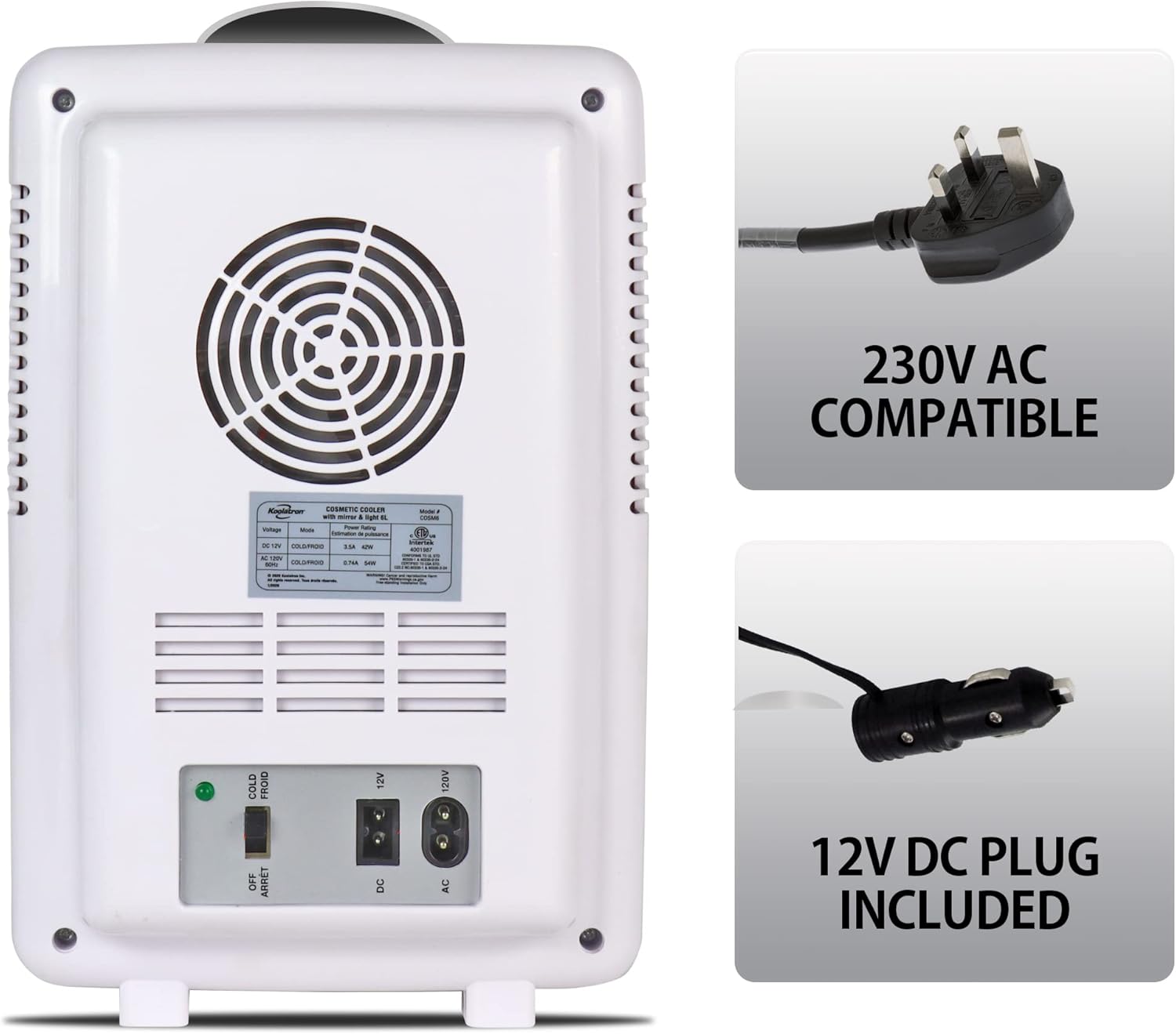 Koolatron - mini frigo 4L/6 canettes, portable argenté, thermoélectrique