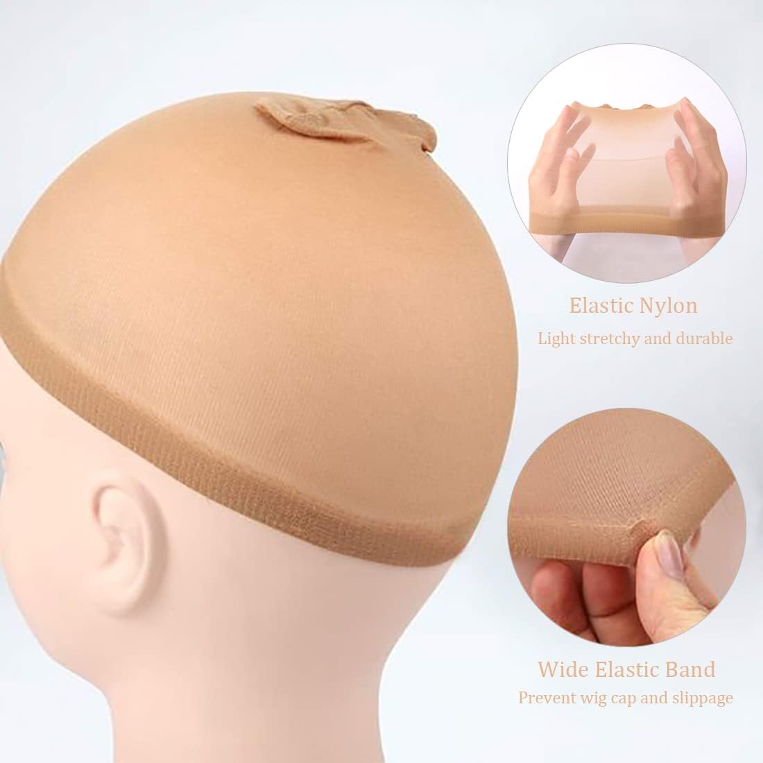 Casquettes de perruque - 6 pièces - nylon extensible doux, respirant, unisexe